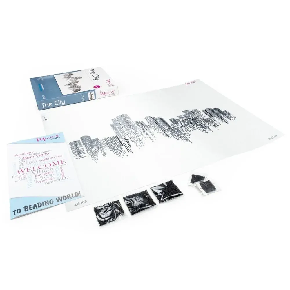 Bead Embroidery Kit Miniart Craft 66005-2 The City DIY Modern Art Handmade Decor